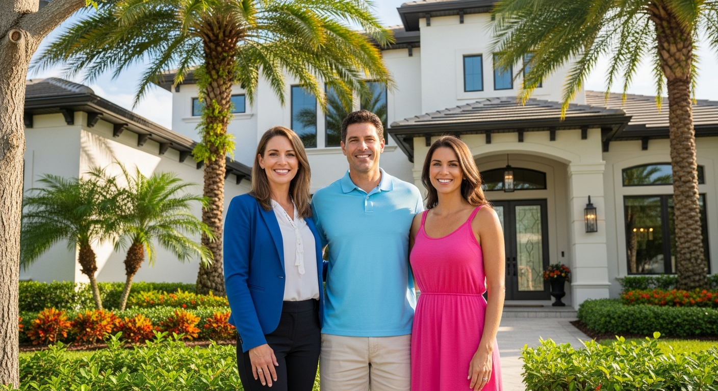 Realtor showing a home to a couple