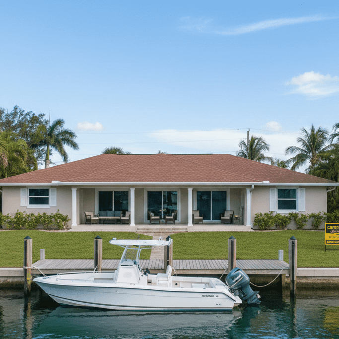 Waterfront homes for sale in Englewood FL with private
boat dock and lift